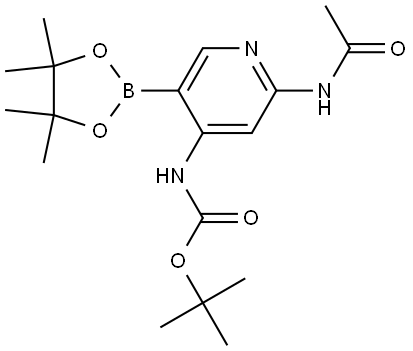(2-乙酰氨基-5-(4,4,5,5-四甲基-1,3,2-二氧杂硼杂环戊烷-2-基)吡啶-4-基)氨基甲酸叔丁酯,3025865-02-2,结构式