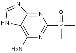 (6-氨基-7H-嘌呤-2-基)二甲基氧化膦 结构式