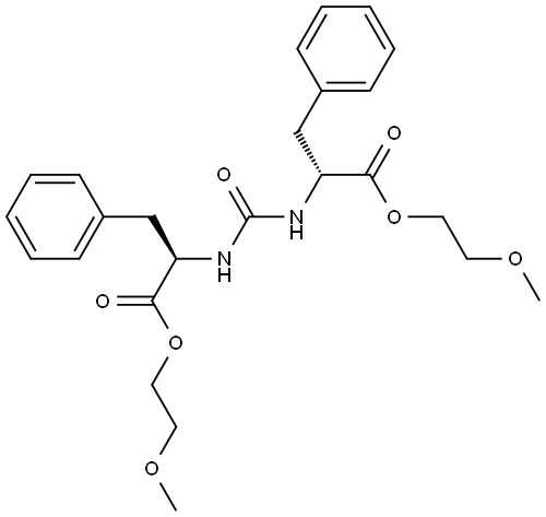 (R,R)-N,N'-bis(3-phenylpropionic acid 2-methoxyethyl ester 2-yl)urea Struktur