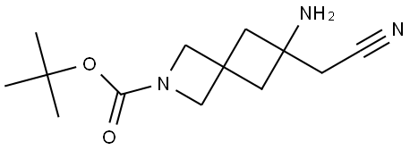 tert-butyl 6-amino-6-(cyanomethyl)-2-azaspiro[3.3]heptane-2-carboxylate Structure