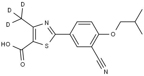 2-(3-cyano-4-isobutoxyphenyl)-4-(methyl-d3)thiazole-5-carboxylic acid Struktur