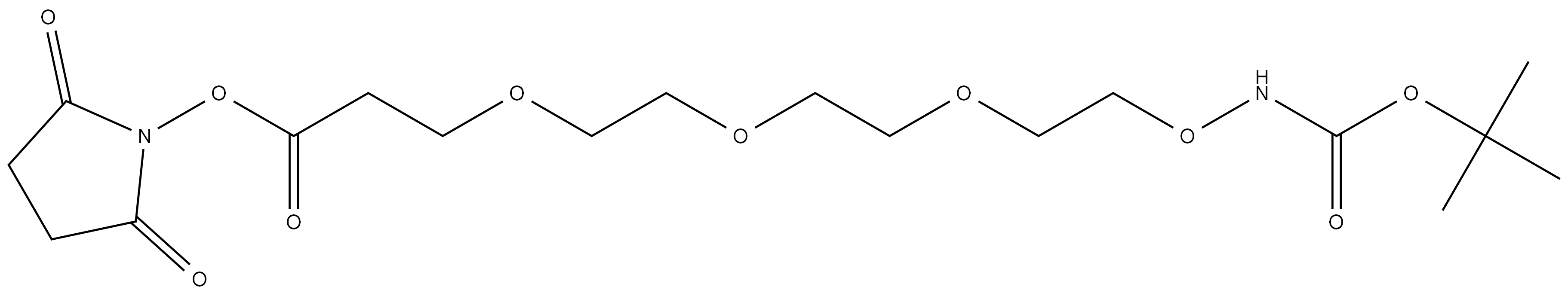叔丁酯-氨氧基-三聚乙二醇-琥珀酰亚胺酯 结构式