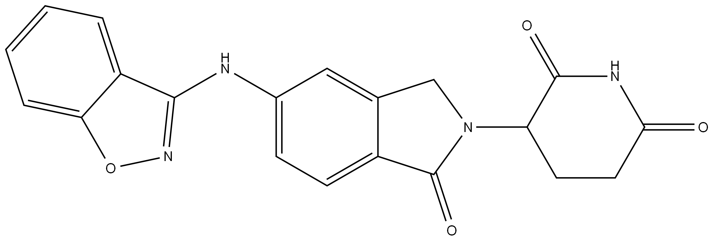 2,6-Piperidinedione, 3-[5-(1,2-benzisoxazol-3-ylamino)-1,3-dihydro-1-oxo-2H-isoindol-2-yl]- Structure