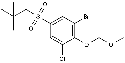 Benzene, 1-bromo-3-chloro-5-[(2,2-dimethylpropyl)sulfonyl]-2-(methoxymethoxy)- Struktur
