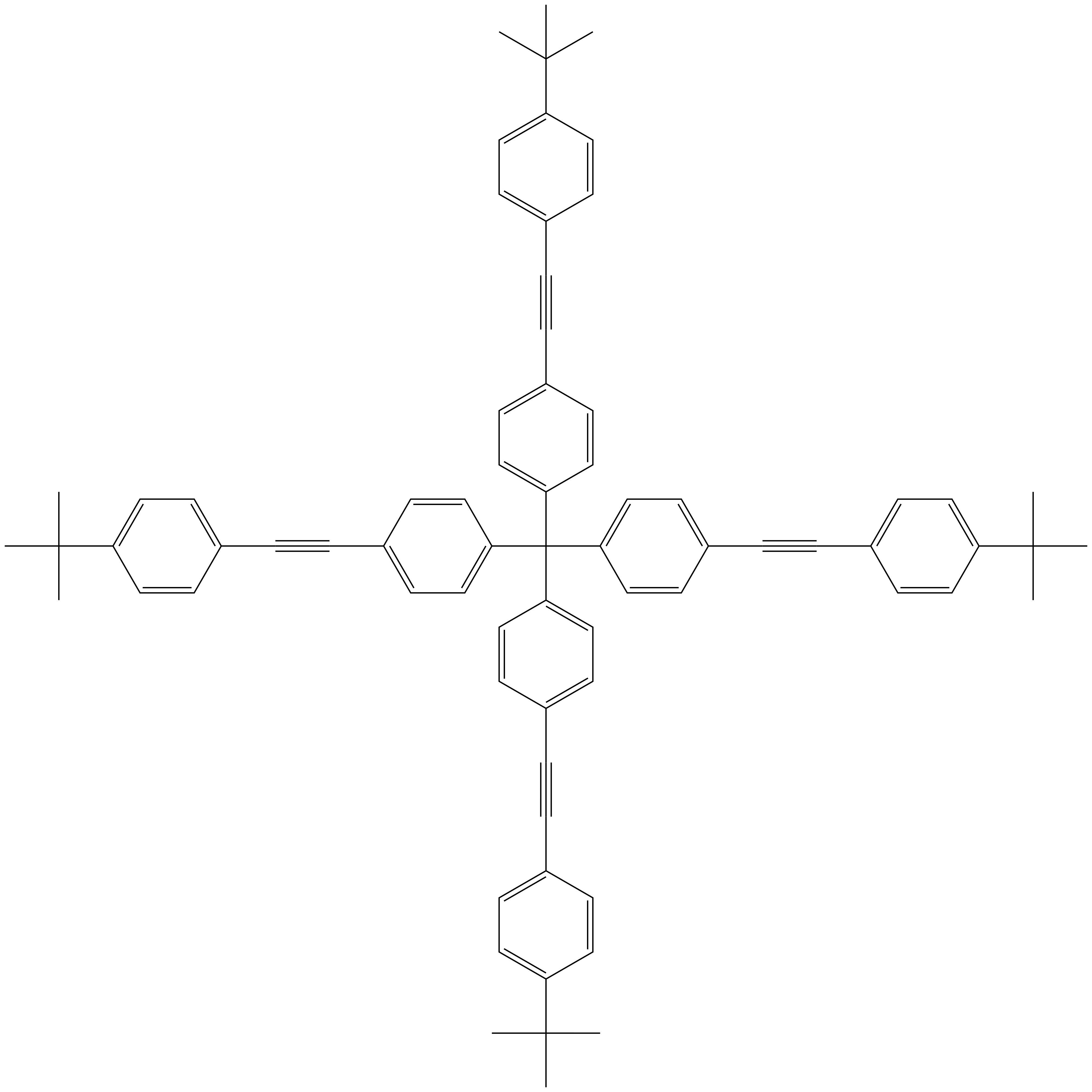 tetrakis(4-((4-(tert-butyl)phenyl)ethynyl)phenyl)methane,3027311-58-3,结构式
