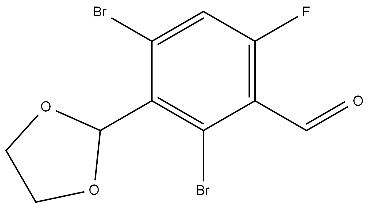 2,4-二溴-3-(1,3-二氧戊环-2-基)-6-氟苯甲醛 结构式