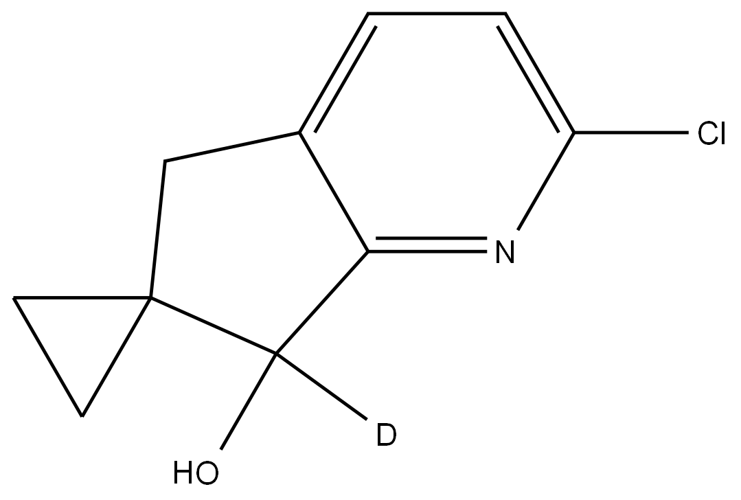 2-Chloro-5,7-dihydrospiro[cyclopenta[b]pyridine-6,1'-cyclopropan]-7-ol-d1 Structure