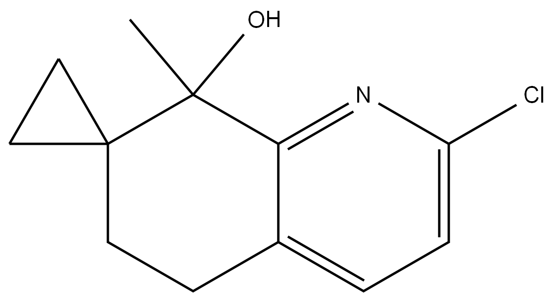 2'-氯-8'-甲基-6',8'-二氢-5'H-螺[环丙烷-1,7'-喹啉]-8'-醇,3028045-57-7,结构式