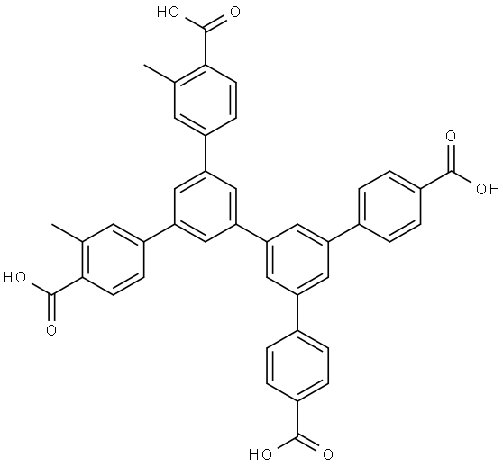 5'-(4-羧基-3-甲基苯基-5''-(4-羧基苯基)-3-甲基-[1,1':3',1'':3'',1'''-四联苯]-4,4'''-二羧酸,3029269-92-6,结构式