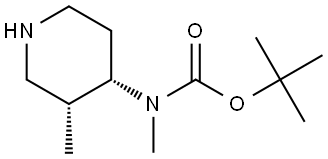 tert-Butyl methyl((3R,4S)-3-methylpiperidin-4-yl)carbamate Struktur