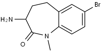 3-Amino-7-bromo-1-methyl-1,3,4,5-tetrahydro-2H-benzo[b]azepin-2-one Struktur