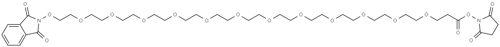 NHPI-十二聚乙二醇-C2-琥珀酰亚胺酯, 3031166-51-2, 结构式