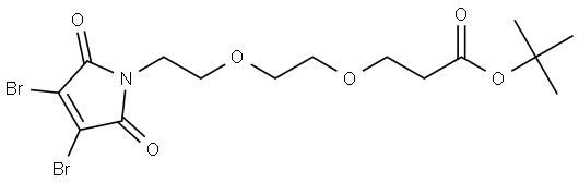 3,4-二溴-马来酰亚胺-二聚乙二醇-丙酸叔丁酯 结构式