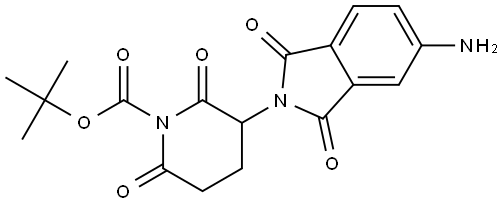 tert-Butyl 3-(5-amino-1,3-dioxoisoindolin-2-yl)-2,6-dioxopiperidine-1-carboxylate Struktur