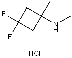 3,3-Difluoro-N,1-dimethylcyclobutan-1-amine hydrochloride Struktur