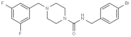 1-Piperazinecarboxamide, N-[(4-bromophenyl)methyl]-4-[(3,5-difluorophenyl)methyl]- Structure