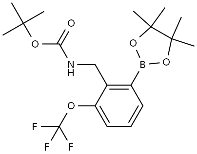 tert-Butyl 2-(4,4,5,5-tetramethyl-1,3,2-dioxaborolan-2-yl)-6-(trifluoromethoxy)benzylcarbamate Structure
