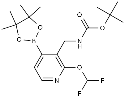 tert-Butyl ((2-(difluoromethoxy)-4-(4,4,5,5-tetramethyl-1,3,2-dioxaborolan-2-yl)pyridin-3-yl)methyl)carbamate Struktur