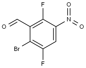 Benzaldehyde, 2-bromo-3,6-difluoro-5-nitro- Struktur