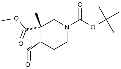 1-(tert-Butyl) 3-methyl (3S,4S)-4-formyl-3-methylpiperidine-1,3-dicarboxylate Struktur