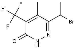 6-(1-Bromoethyl)-5-methyl-4-(trifluoromethyl)pyridazin-3(2H)-one Struktur