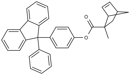 4-(9-phenyl-9H-fluoren-9-yl)phenyl 2-methylbicyclo[2.2.1]hept-5-ene-2-carboxylate Structure