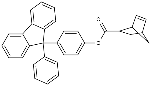4-(9-phenyl-9H-fluoren-9-yl)phenyl bicyclo[2.2.1]hept-5-ene-2-carboxylate Structure