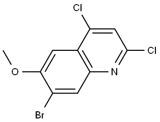 7-Bromo-2,4-dichloro-6-methoxyquinoline Struktur