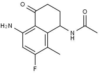 N-(5-Amino-7-fluoro-8-methyl-4-oxo-1,2,3,4-tetrahydronaphthalen-1-yl)acetamide Struktur