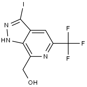 (3-Iodo-5-(trifluoromethyl)-1H-pyrazolo[3,4-c]pyridin-7-yl)methanol Struktur