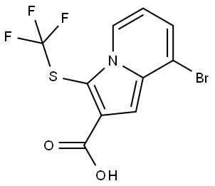 8-Bromo-3-((trifluoromethyl)thio)indolizine-2-carboxylic acid Struktur