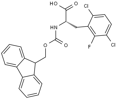(S)-2-((((9H-Fluoren-9-yl)methoxy)carbonyl)amino)-3-(3,6-dichloro-2-fluorophenyl)propanoic acid Struktur