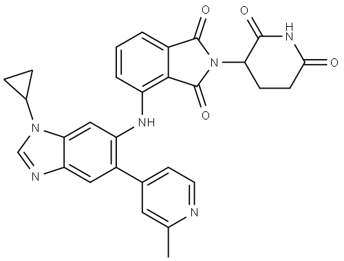 1H-Isoindole-1,3(2H)-dione, 4-[[1-cyclopropyl-5-(2-methyl-4-pyridinyl)-1H-benzimidazol-6-yl]amino]-2-(2,6-dioxo-3-piperidinyl)- Structure