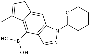 (5-Methyl-1-(tetrahydro-2H-pyran-2-yl)-1,7-dihydrocyclopenta[f]indazol-4-yl)boronic acid Structure