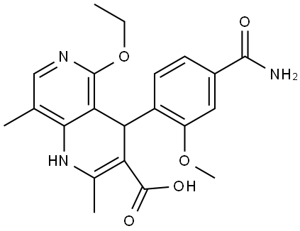 1,6-Naphthyridine-3-carboxylic acid, 4-[4-(aminocarbonyl)-2-methoxyphenyl]-5-ethoxy-1,4-dihydro-2,8-dimethyl-|非奈利酮杂质A