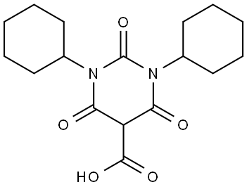 1,3-dicyclohexyl-2,4,6-trioxohexahydropyrimidine-5-carboxylic acid Struktur