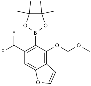 2-(6-(Difluoromethyl)-4-(methoxymethoxy)benzofuran-5-yl)-4,4,5,5-tetramethyl-1,3,2-dioxaborolane Struktur