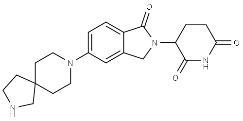 3-(1-Oxo-5-(2,8-diazaspiro[4.5]decan-8-yl)isoindolin-2-yl)piperidine-2,6-dione Struktur