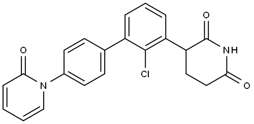 3-(2-chloro-4'-(2-oxopyridin-1(2H)-yl)-[1,1'-biphenyl]-3-yl)piperidine-2,6-dione Struktur