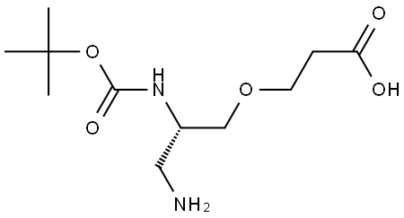 (S)-3-(3-Amino-2-((tert-butoxycarbonyl)amino)propoxy)propanoic acid Struktur