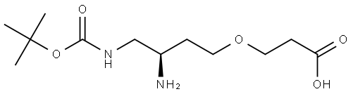 (R)-3-(3-Amino-4-((tert-butoxycarbonyl)amino)butoxy)propanoic acid Struktur