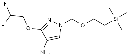 3-(2,2-二氟乙氧基)-1-((2-(三甲基甲硅烷基)乙氧基甲基)-1H-吡唑-4-胺, 3054695-58-5, 结构式