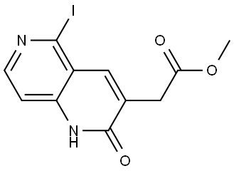 Methyl 2-(5-iodo-2-oxo-1,2-dihydro-1,6-naphthyridin-3-yl)acetate Struktur