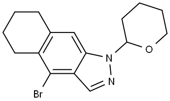 4-Bromo-1-(tetrahydro-2H-pyran-2-yl)-5,6,7,8-tetrahydro-1H-benzo[f]indazole Struktur