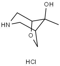 8-Methyl-6-oxa-3-azabicyclo[3.2.1]octan-8-ol hydrochloride Struktur
