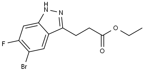 Ethyl 3-(5-bromo-6-fluoro-1H-indazol-3-yl)propanoate Struktur