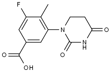 3-(2,4-Dioxotetrahydropyrimidin-1(2H)-yl)-5-fluoro-4-methylbenzoic acid Struktur