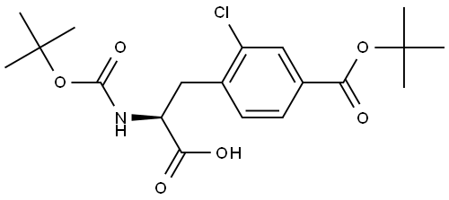 (S)-3-(4-(叔丁氧羰基)-2-氯苯基)-2-((叔丁氧羰基)氨基)丙酸, 3060081-20-8, 结构式
