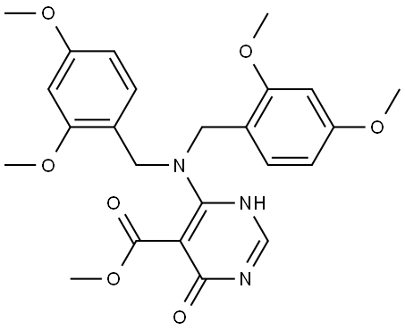Methyl 6-(bis(2,4-dimethoxybenzyl)amino)-4-oxo-1,4-dihydropyrimidine-5-carboxylate Struktur