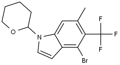 4-Bromo-6-methyl-1-(tetrahydro-2H-pyran-2-yl)-5-(trifluoromethyl)-1H-indole Struktur
